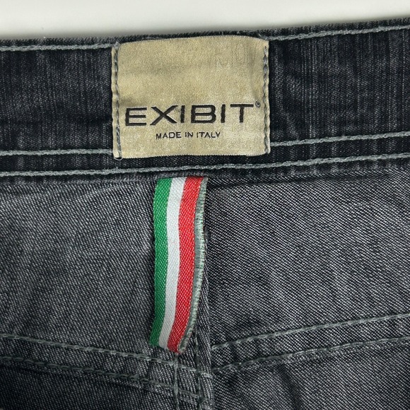 Exhibit Jeans Mens 50 (33x32.25) Slim‎ Fit Black Fade Made in Italy Tapered - Picture 14 of 16